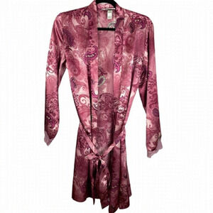 Delicates Pink Paisley Robe Small